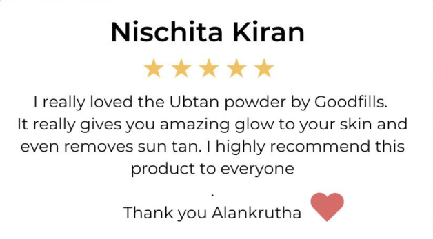 Testimonial card from Nischita Kiran