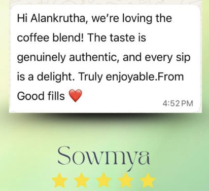 Testimonial card from Sowmya